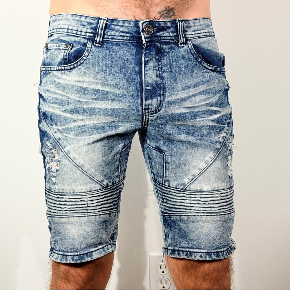 Phat Farm Distressed Blue Jean Shorts